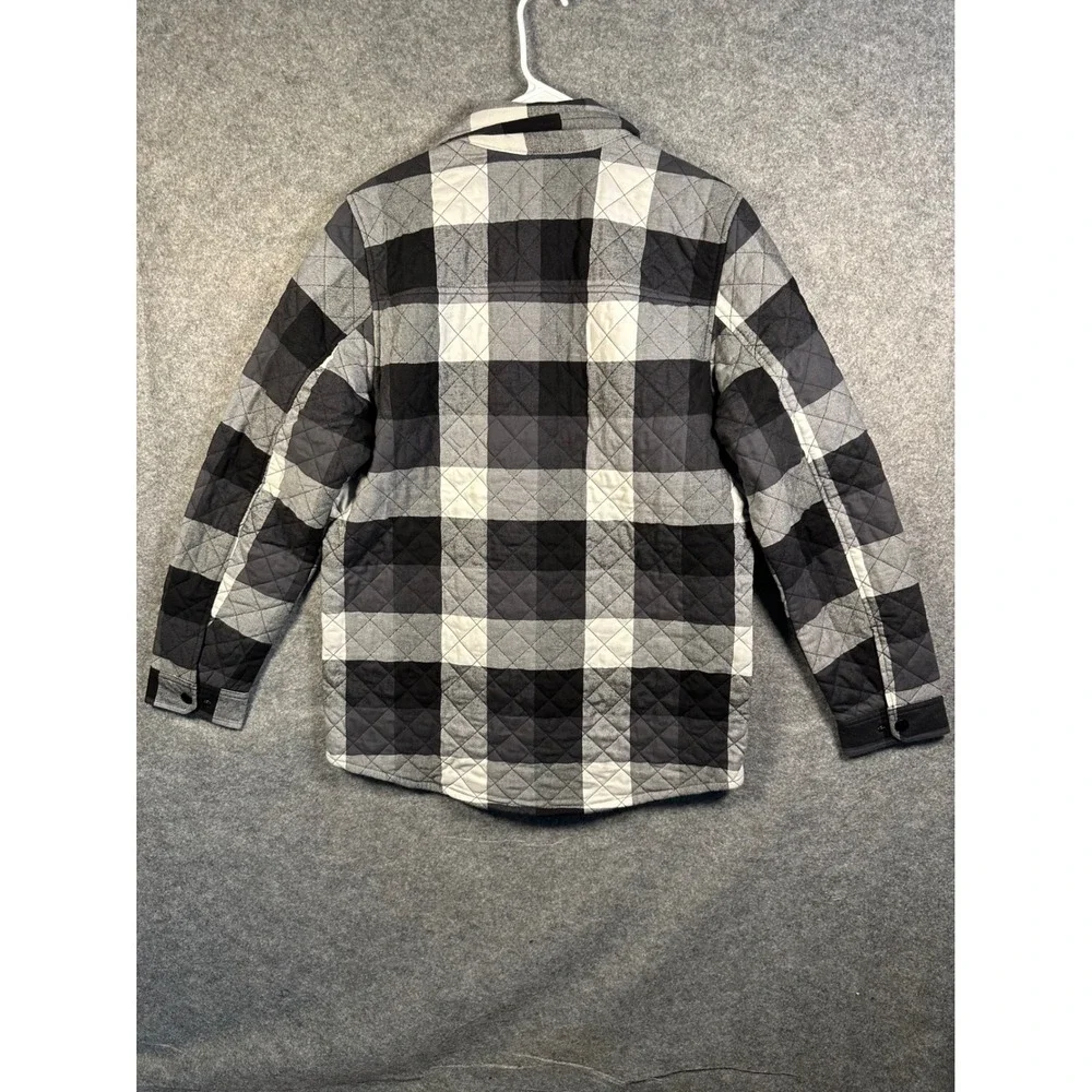 Stormtech Performance Mens Quilted Shirt Jacket Black Grey Plaid QPX-1 Large NWT